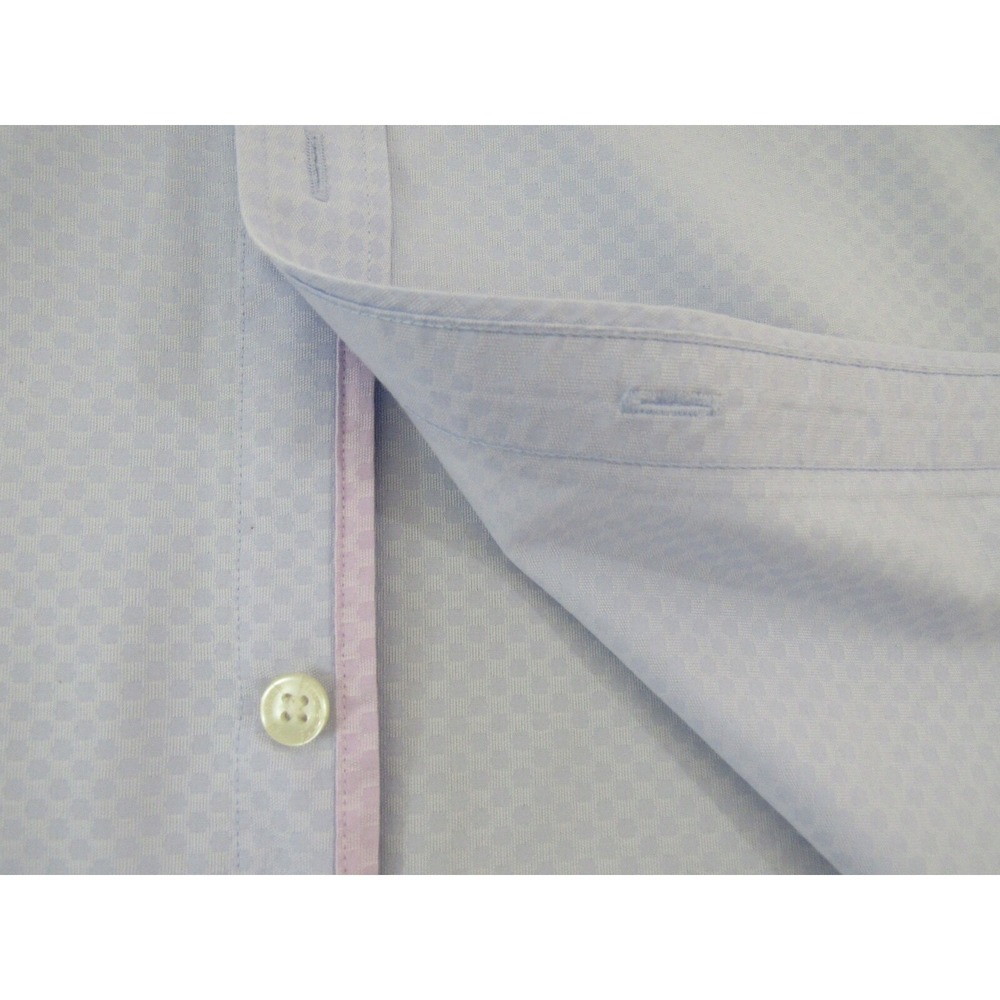 Ted Baker Endurance Mens Contrast Collar Purple Solid Geometric Shirt Size 16 - Picture 4 of 7